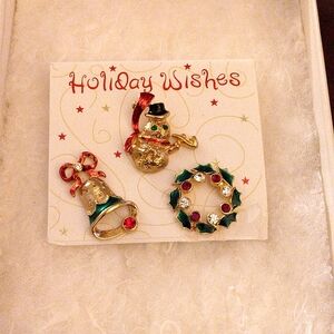3 Vintage Holiday Pins
